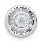 14k White Gold 3 carat Lab Grown Diamond VS+ F+ Round Complete Bezel Set Chain Slide Pendant