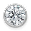 14k White Gold 3 carat Certified Grown Diamond VS+ F+ Round Complete Bezel Set Chain Slide Pendant