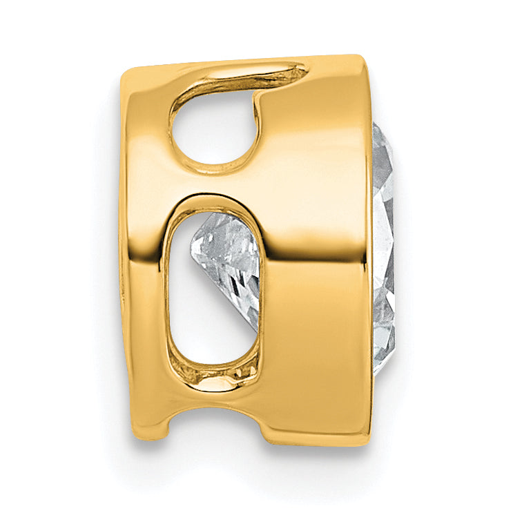 14k 3 carat Certified Grown Diamond VS+ F+ Round Complete Bezel Set Chain Slide Pendant
