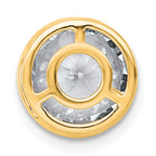 14k 3 carat Lab Grown Diamond VS+ F+ Round Complete Bezel Set Chain Slide Pendant