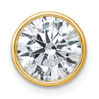 14k 3 carat Lab Grown Diamond VS+ F+ Round Complete Bezel Set Chain Slide Pendant