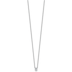 14k White Gold 1/4 carat Lab Grown Diamond VS+ F+ Oval Complete 18 inch Four Prong Pendant Necklace
