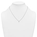 14k White Gold 1/4 carat Lab Grown Diamond VS+ F+ Oval Complete 18 inch Four Prong Pendant Necklace