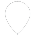 14k White Gold 1/4 carat Lab Grown Diamond VS+ F+ Oval Complete 18 inch Four Prong Pendant Necklace