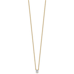 14k 1/4 carat Lab Grown Diamond VS+ F+ Oval Complete 18 inch Four Prong Pendant Necklace