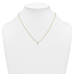 14k 1/4 carat Lab Grown Diamond VS+ F+ Oval Complete 18 inch Four Prong Pendant Necklace