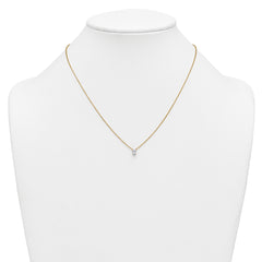 14k 1/4 carat Lab Grown Diamond VS+ F+ Oval Complete 18 inch Four Prong Pendant Necklace