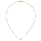 14k 1/4 carat Lab Grown Diamond VS+ F+ Oval Complete 18 inch Four Prong Pendant Necklace