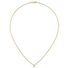 14k 1/4 carat Lab Grown Diamond VS+ F+ Oval Complete 18 inch Four Prong Pendant Necklace
