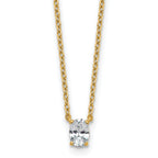 14k 1/4 carat Lab Grown Diamond VS+ F+ Oval Complete 18 inch Four Prong Pendant Necklace