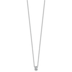 14k White Gold 1/2 carat Lab Grown Diamond VS+ F+ Oval Complete Bezel Set Chain Slide Pendant