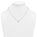 14k White Gold 1/2 carat Lab Grown Diamond VS+ F+ Oval Complete Bezel Set Chain Slide Pendant