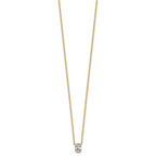 14k 1/2 carat Lab Grown Diamond VS+ F+ Oval Complete Bezel Set Chain Slide Pendant