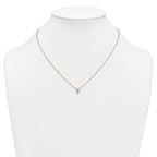 14k 1/2 carat Lab Grown Diamond VS+ F+ Oval Complete Bezel Set Chain Slide Pendant