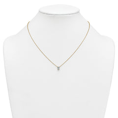 14k 1/2 carat Lab Grown Diamond VS+ F+ Oval Complete Bezel Set Chain Slide Pendant