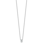 14k White Gold 3/4 carat Lab Grown Diamond VS+ F+ Oval Complete 18 inch Four Prong Pendant Necklace
