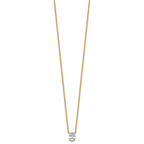 14k 3/4 carat Lab Grown Diamond VS/SI+ G+ Oval Complete 18 inch Four Prong Pendant Necklace