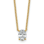 14k 3/4 carat Lab Grown Diamond VS/SI+ G+ Oval Complete 18 inch Four Prong Pendant Necklace