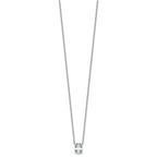 14k White Gold 1 carat Certified Lab Grown Diamond VS/SI+ G+ Oval Complete Four Prong 18 inch Pendant Necklace