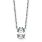 14k White Gold 1 carat Certified Lab Grown Diamond VS/SI+ G+ Oval Complete Four Prong 18 inch Pendant Necklace