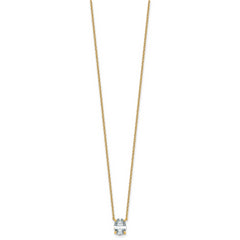 14k 1 carat Lab Grown Diamond VS+ F+ Oval Complete Four Prong 18 inch Pendant Necklace