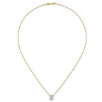 14k 1 1/2 carat Lab Grown Diamond VS+ F+ Oval Complete Four Prong 18 inch Pendant Necklace