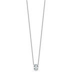14k White Gold 2 carat Certified Lab Grown Diamond VS/SI+ G+ Oval Complete Four Prong 18 inch Pendant Necklace