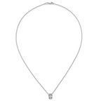 14k White Gold 2 carat Lab Grown Diamond VS/SI+ G+ Oval Complete Four Prong 18 inch Pendant Necklace