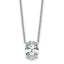 14k White Gold 2 carat Lab Grown Diamond VS/SI+ G+ Oval Complete Four Prong 18 inch Pendant Necklace