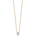 14k 2 carat Certified Lab Grown Diamond VS+ F+ Oval Complete Four Prong 18 inch Pendant Necklace
