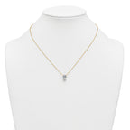 14k 2 carat Lab Grown Diamond VS+ F+ Oval Complete Four Prong 18 inch Pendant Necklace