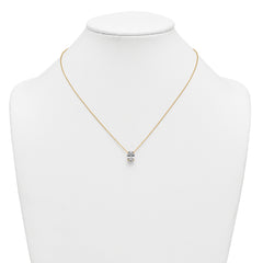 14k 2 carat Certified Lab Grown Diamond VS+ F+ Oval Complete Four Prong 18 inch Pendant Necklace