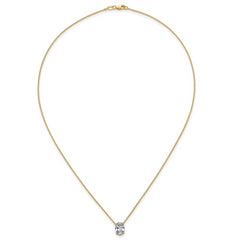 14k 2 carat Certified Lab Grown Diamond VS+ F+ Oval Complete Four Prong 18 inch Pendant Necklace