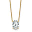 14k 2 carat Lab Grown Diamond VS+ F+ Oval Complete Four Prong 18 inch Pendant Necklace