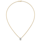 14k 2 1/2 carat Certified Lab Grown Diamond VS+ F+ Oval Complete Four Prong 18 inch Pendant Necklace