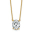 14k 2 1/2 carat Certified Lab Grown Diamond VS+ F+ Oval Complete Four Prong 18 inch Pendant Necklace
