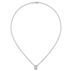 14k White Gold 3 carat Certified Lab Grown Diamond VS/SI+ G+ Oval Complete Four Prong 18 inch Pendant Necklace