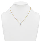 14k 3 carat Lab Grown Diamond VS+ F+ Oval Complete Four Prong 18 inch Pendant Necklace