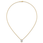 14k 3 carat Lab Grown Diamond VS+ F+ Oval Complete Four Prong 18 inch Pendant Necklace