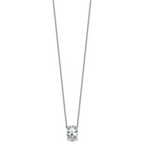 14k White Gold 3 1/2 carat Lab Grown Diamond VS/SI+ G+ Oval Complete Four Prong 18 inch Pendant Necklace