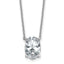 14k White Gold 3 1/2 carat Certified Lab Grown Diamond VS/SI+ G+ Oval Complete Four Prong 18 inch Pendant Necklace