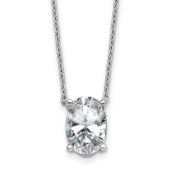 14kw 3 1/2ct Cert Lab Grown Diamond VS+ F+ Oval Comp 18in Necklace