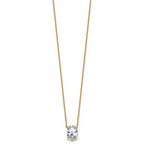 14k 3 1/2 carat Lab Grown Diamond VS+ F+ Oval Complete Four Prong 18 inch Pendant Necklace