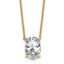 14k 3 1/2 carat Lab Grown Diamond VS+ F+ Oval Complete Four Prong 18 inch Pendant Necklace