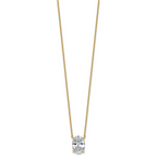 14k 4 carat Certified Lab Grown Diamond VS+ F+ Oval Complete Four Prong 18 inch Pendant Necklace