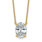 14k 4 carat Certified Lab Grown Diamond VS+ F+ Oval Complete Four Prong 18 inch Pendant Necklace