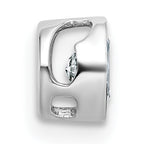 14k White Gold 1/4 carat Lab Grown Diamond VS+ F+ Oval Complete Bezel Set Chain Slide Pendant