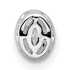 14k White Gold 1/4 carat Lab Grown Diamond VS+ F+ Oval Complete Bezel Set Chain Slide Pendant