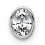14k White Gold 1/4 carat Lab Grown Diamond VS+ F+ Oval Complete Bezel Set Chain Slide Pendant
