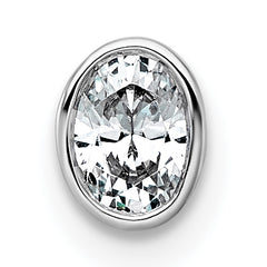 14kw 1/4ct Lab Grown Dia VS+ F+ Oval Comp Bezel Set Chain Slide Pendant